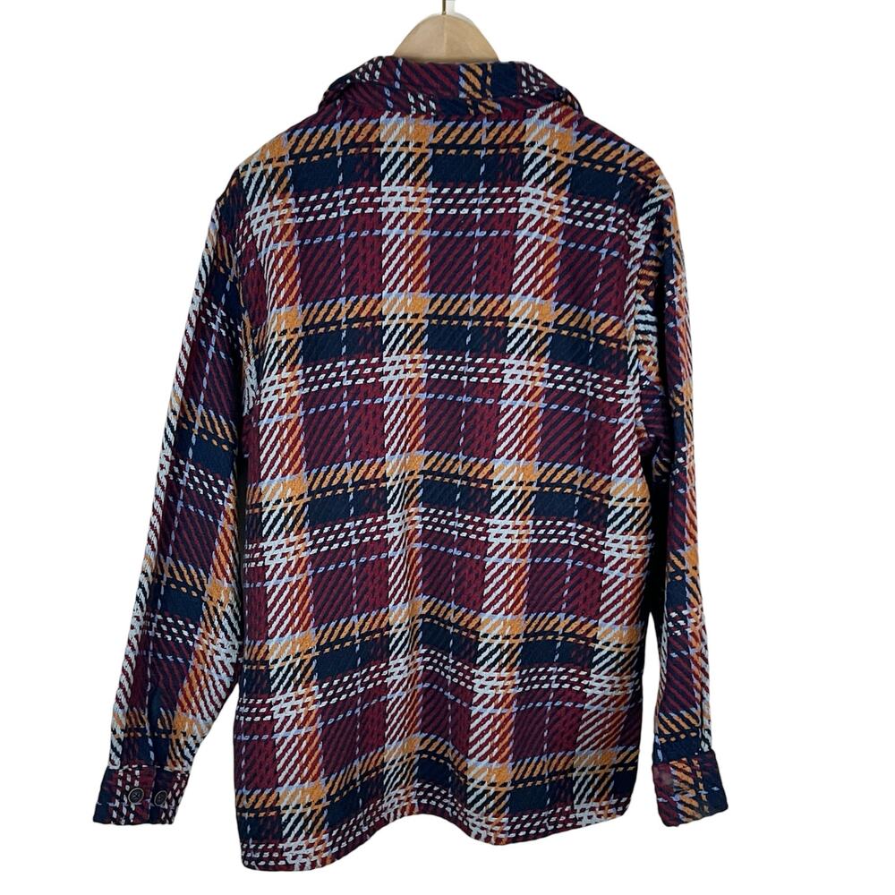 NWT Better Unsaid Plaid Print Shacket Shirt Jacket Blue, Red, Yellow Size XS - Picture 3 of 7